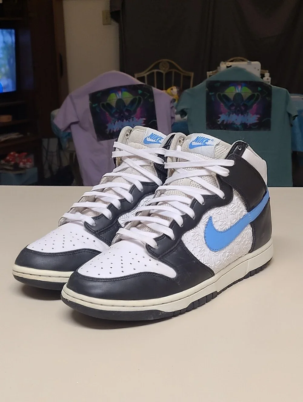 Nike Dunk High EMB University Blue hi top skateboard sneakers size 10